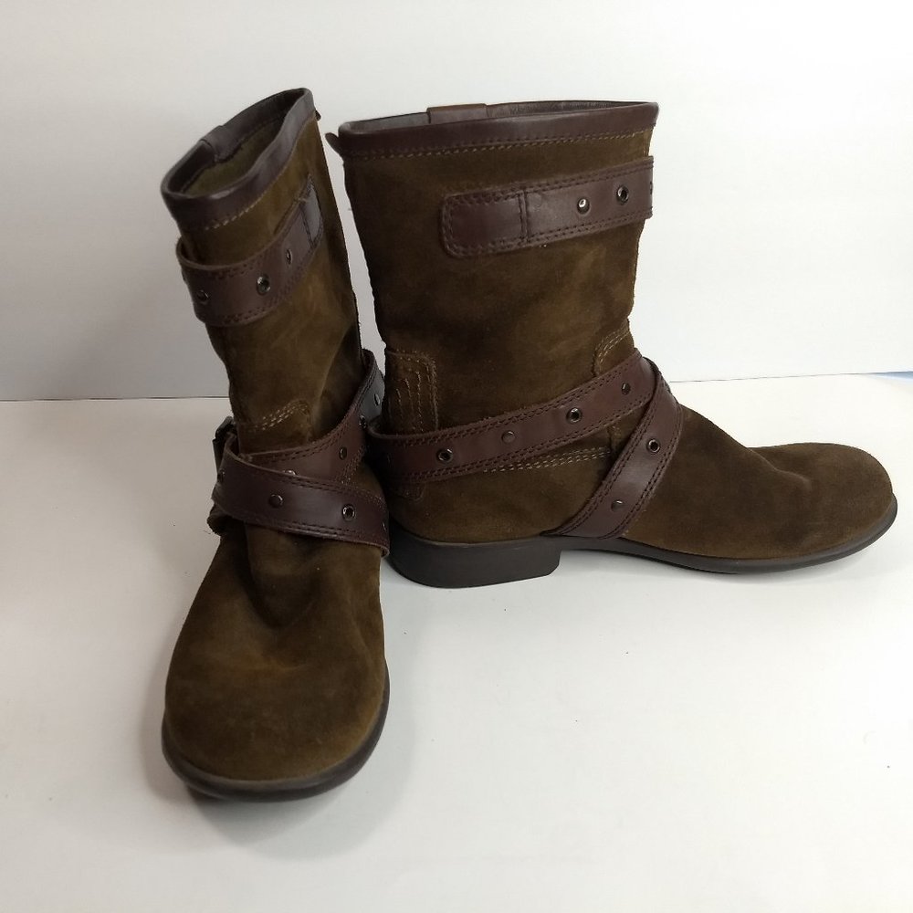 OTBT Merced Boots Leather Slouch Strappy Mid Calf Women's Size 6.5 M Buckle
